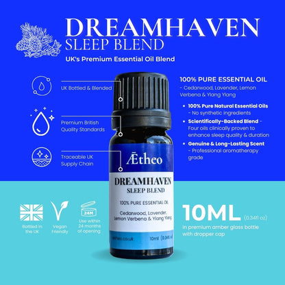 Aetheo Tranquil Sleep Gift Set — Fabric Diffuser and 2 Essential Oils