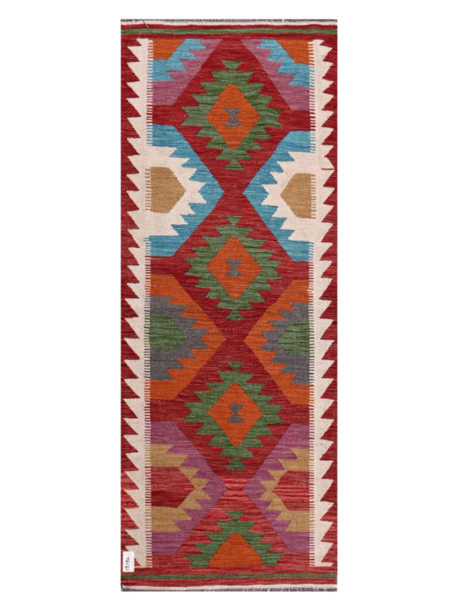 Maimana Kilim Runner - 195 × 76 cm (6'5" x 2'6")