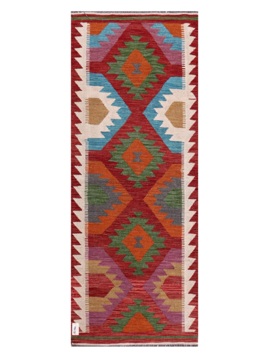 Maimana Kilim Runner - 195 × 76 cm (6'5" x 2'6")