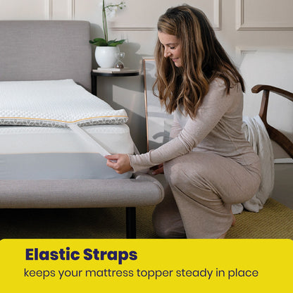 Brightr® Aurora Deluxe Memory Foam Mattress Topper | Medium & Medium Firm | 8 cm Reversible | Luxury Pressure Relief & Support