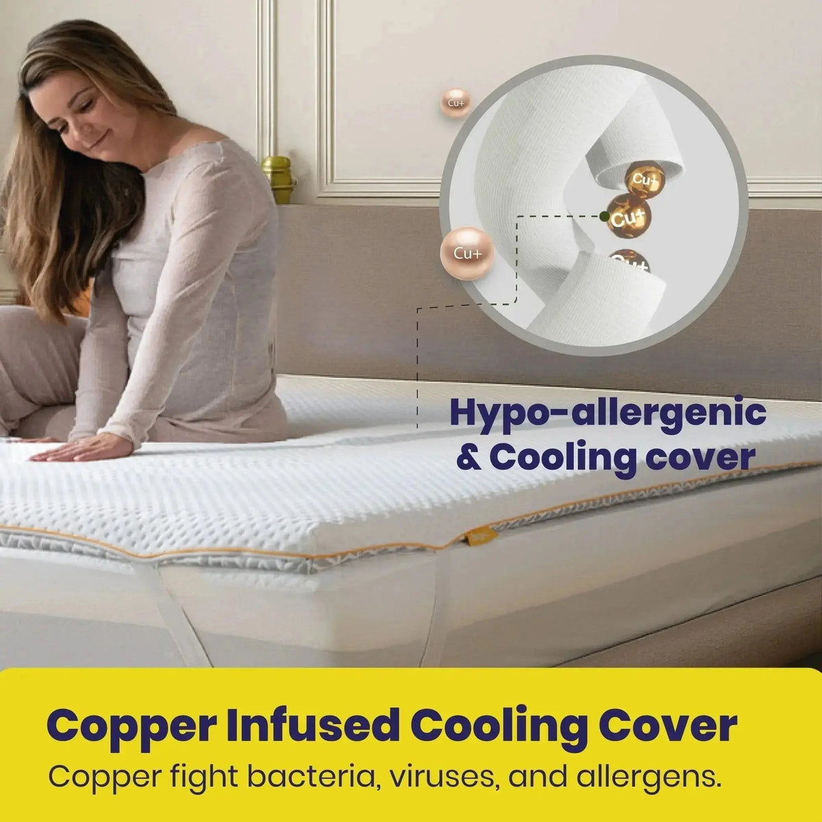 Brightr® Aurora Memory Foam Mattress Topper | Soft & Medium | 5 cm Reversible | Pressure Relief for Shoulder, Hip & Back Pain