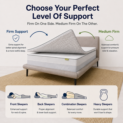 Brightr® Titan Mattress Topper | Firm & Medium Firm | 5 cm Reversible | Enhanced Back & Hip Support for Soft Mattresses