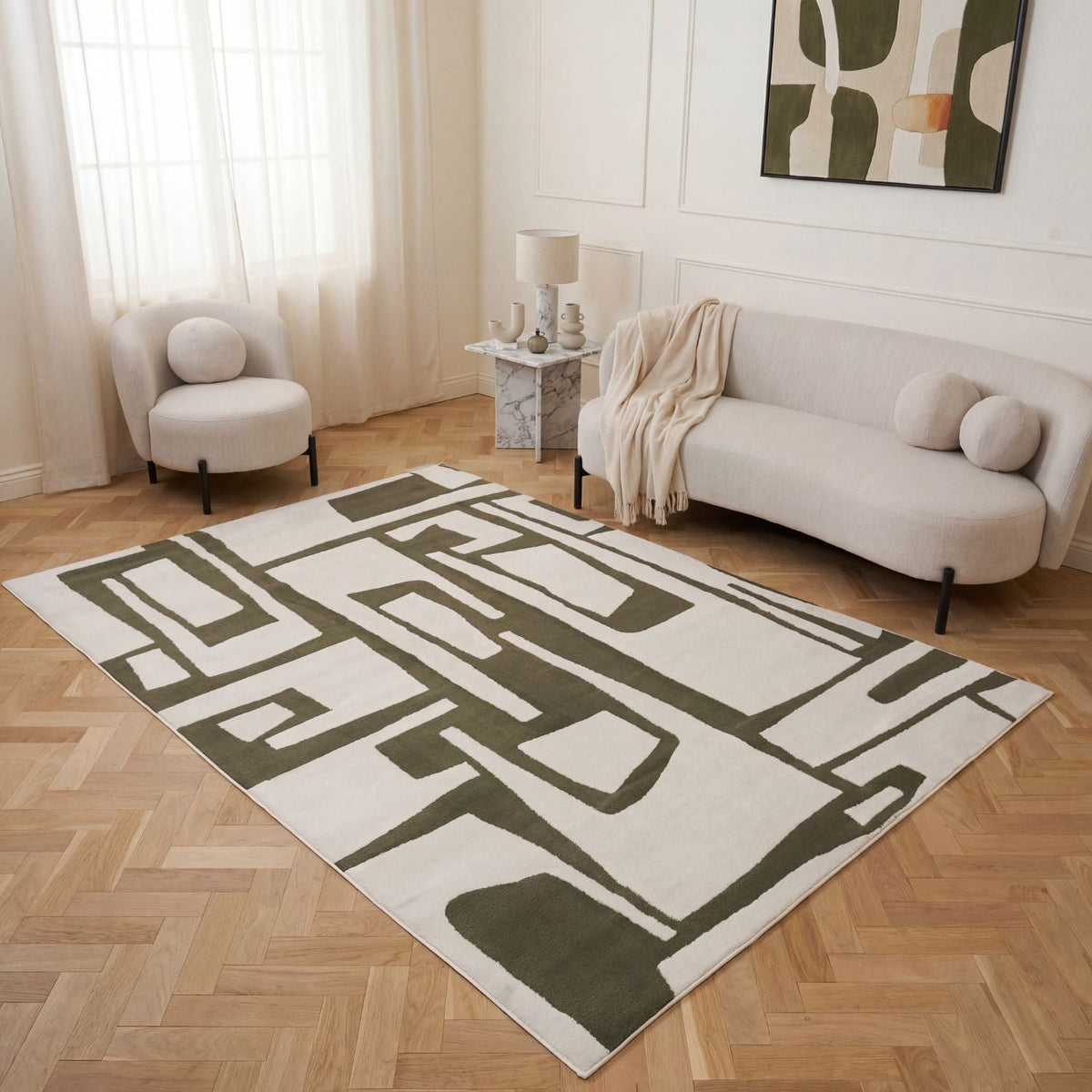 Loft Abstract Green Rug