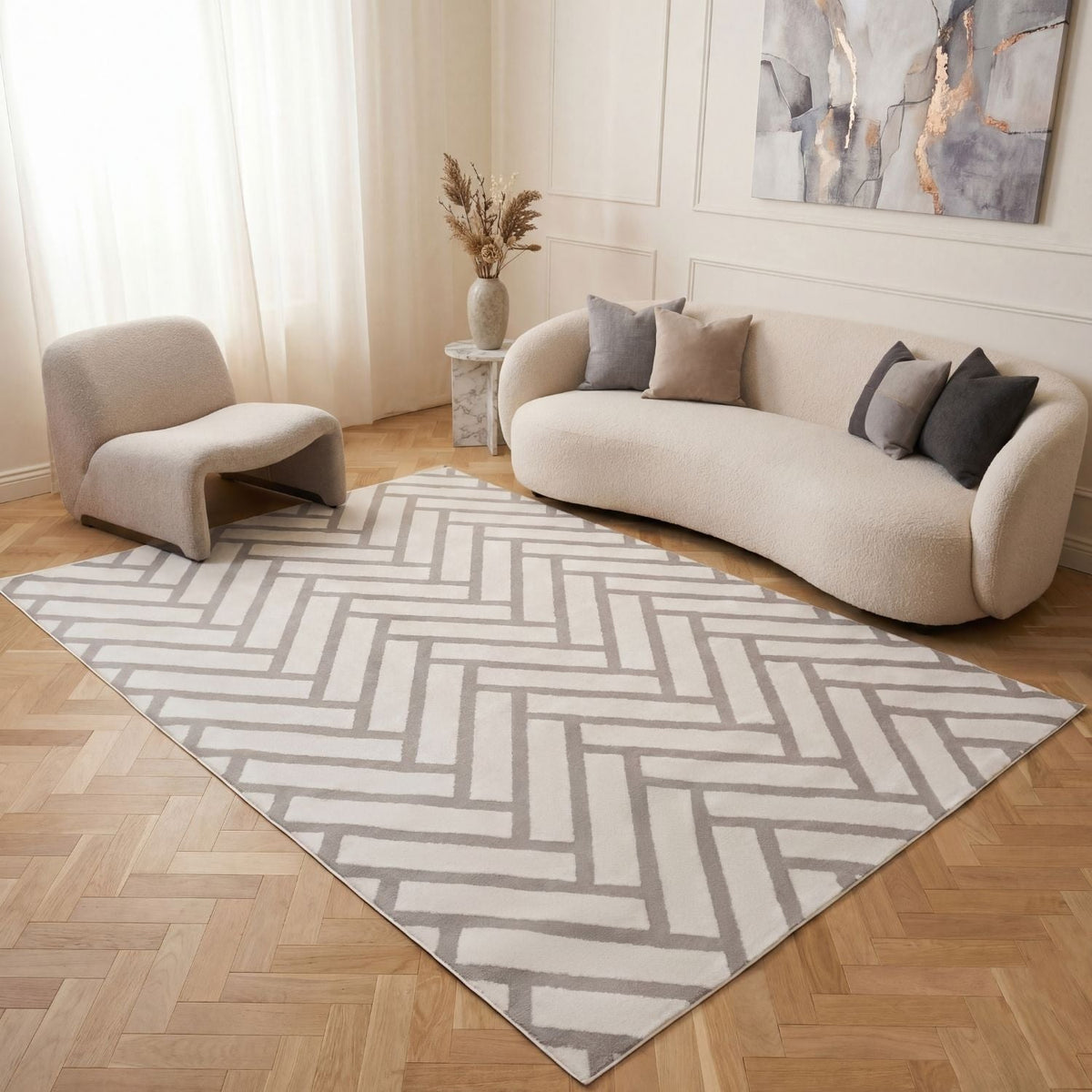 Loft Chevron Grey Rug