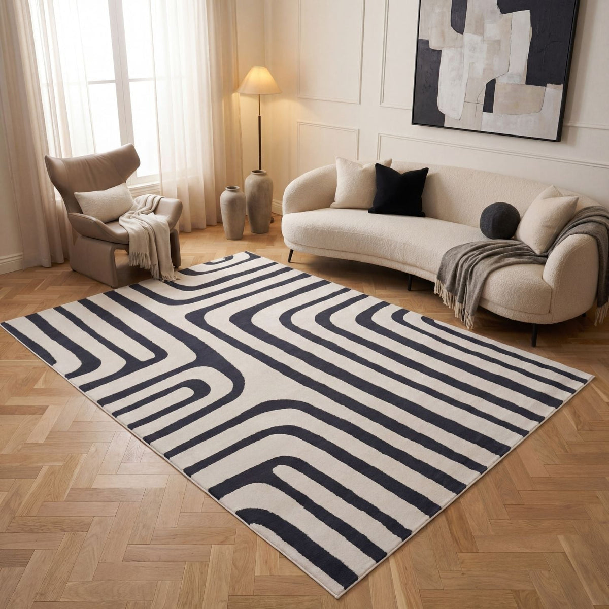 Loft Geometric Blue Rug